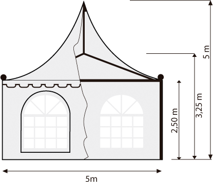 Pagoda 5x5 con Ventana